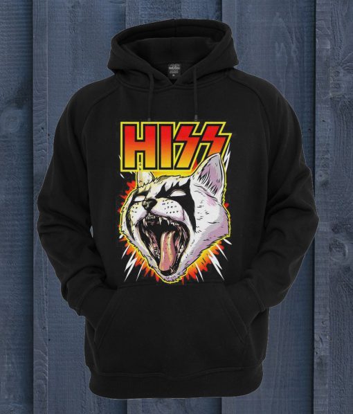 Hiss Rock Band Funny Cat Kitty Kitten Music Hoodie