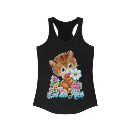 Cute Kitty Eat the Rich Tank Top qn